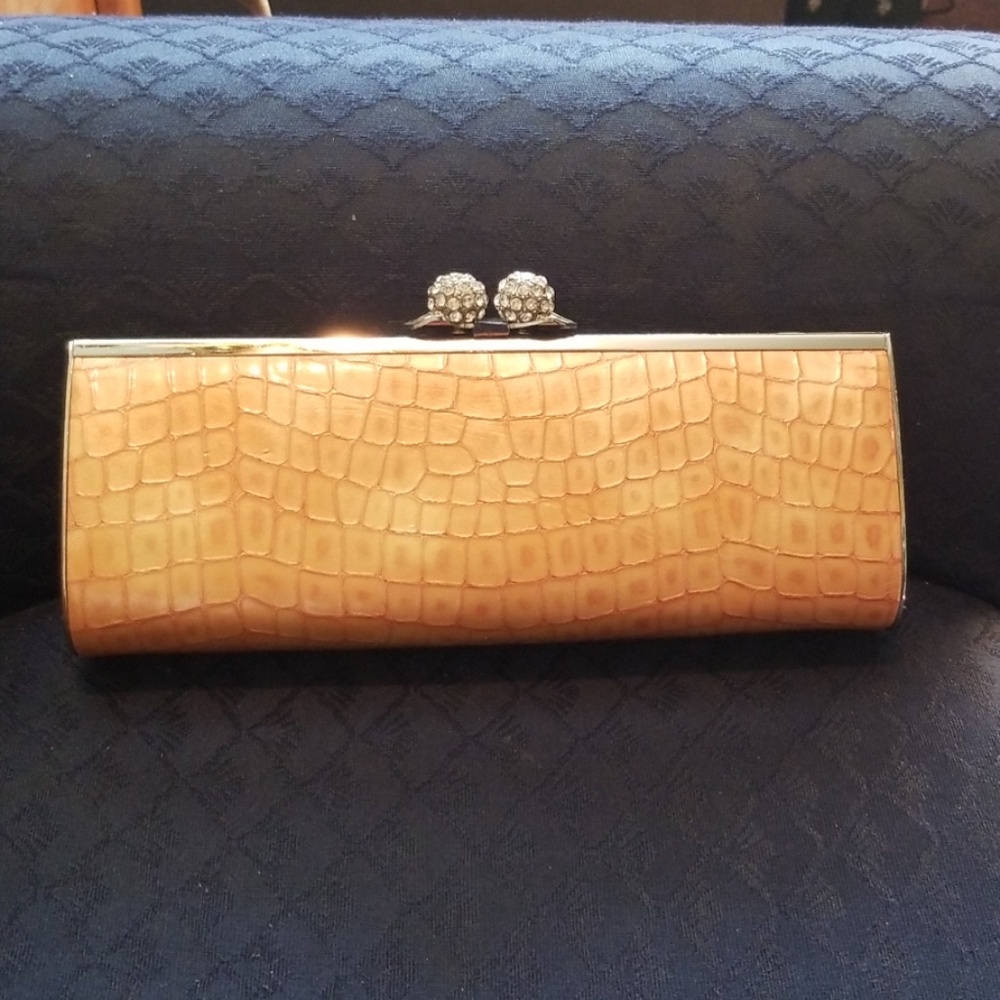 Gold envelope clutch